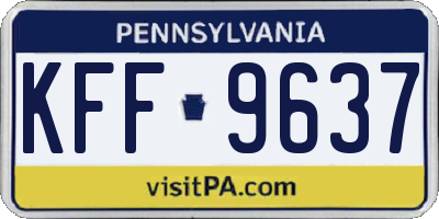 PA license plate KFF9637
