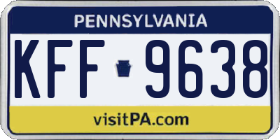 PA license plate KFF9638
