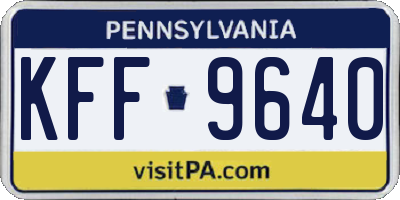 PA license plate KFF9640