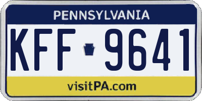 PA license plate KFF9641