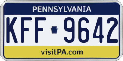 PA license plate KFF9642