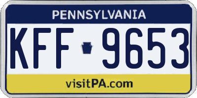 PA license plate KFF9653
