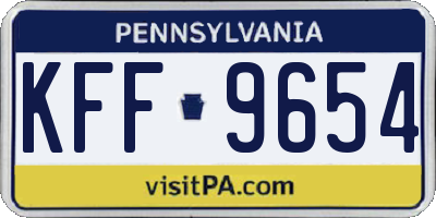 PA license plate KFF9654