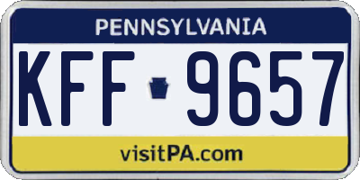 PA license plate KFF9657
