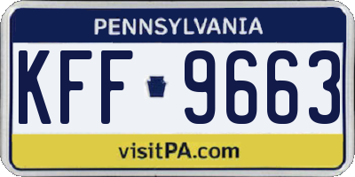 PA license plate KFF9663