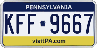PA license plate KFF9667