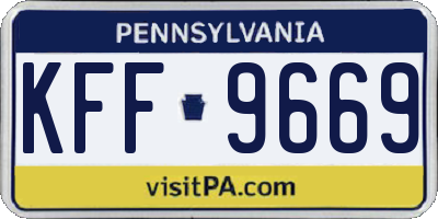 PA license plate KFF9669