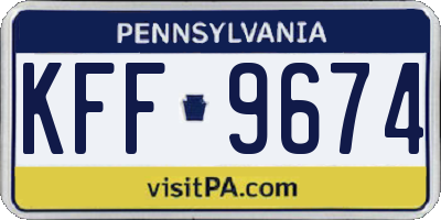 PA license plate KFF9674