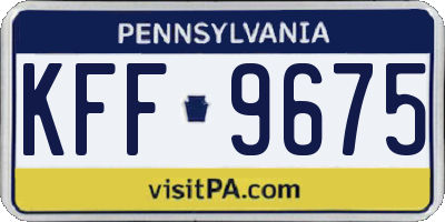 PA license plate KFF9675