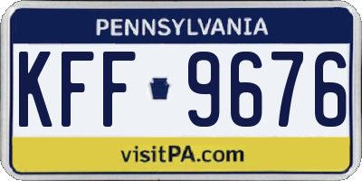 PA license plate KFF9676