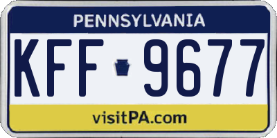 PA license plate KFF9677
