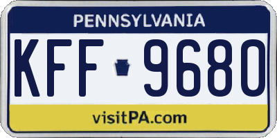 PA license plate KFF9680