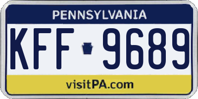 PA license plate KFF9689