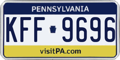 PA license plate KFF9696