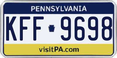 PA license plate KFF9698