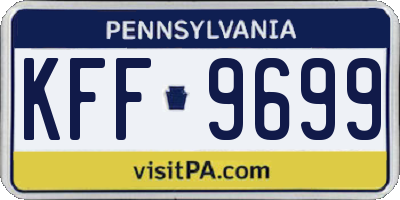 PA license plate KFF9699