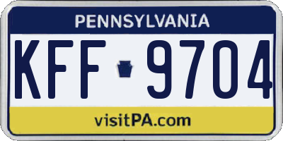 PA license plate KFF9704