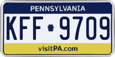 PA license plate KFF9709
