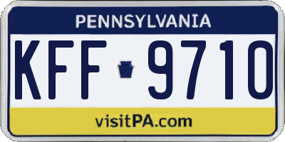 PA license plate KFF9710
