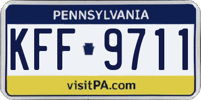 PA license plate KFF9711