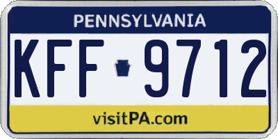 PA license plate KFF9712
