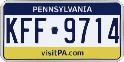 PA license plate KFF9714
