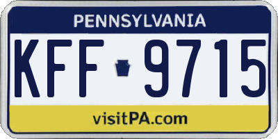 PA license plate KFF9715