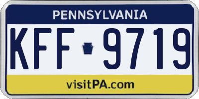 PA license plate KFF9719