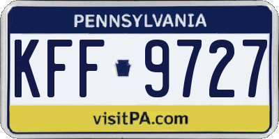 PA license plate KFF9727