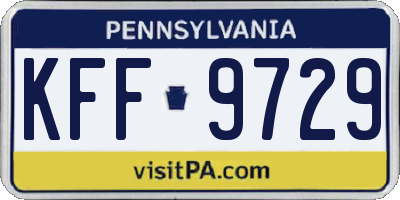 PA license plate KFF9729