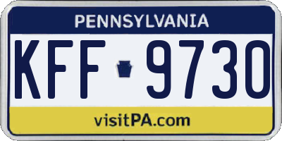 PA license plate KFF9730