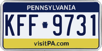 PA license plate KFF9731