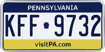 PA license plate KFF9732