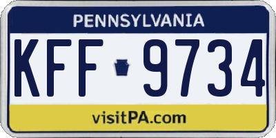 PA license plate KFF9734