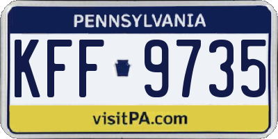 PA license plate KFF9735
