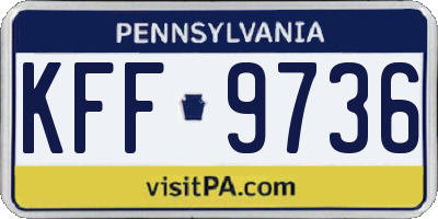 PA license plate KFF9736