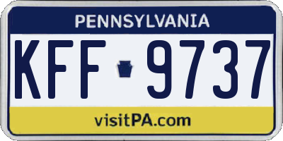 PA license plate KFF9737