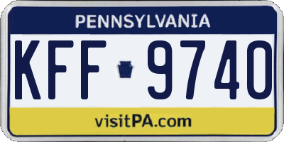 PA license plate KFF9740