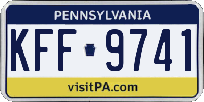 PA license plate KFF9741