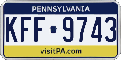 PA license plate KFF9743