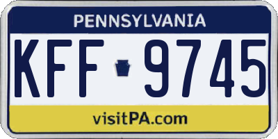 PA license plate KFF9745