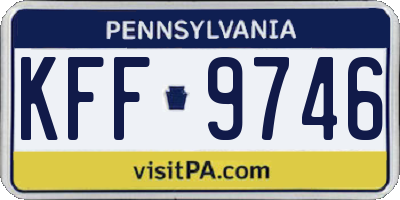 PA license plate KFF9746