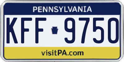 PA license plate KFF9750