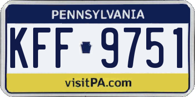 PA license plate KFF9751