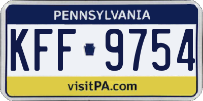 PA license plate KFF9754