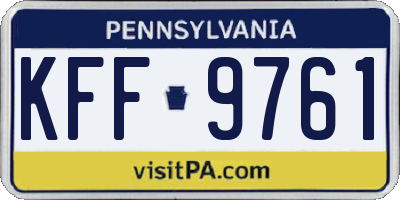 PA license plate KFF9761