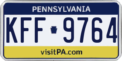 PA license plate KFF9764