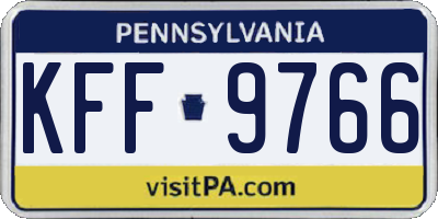 PA license plate KFF9766