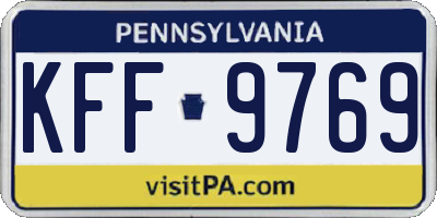 PA license plate KFF9769