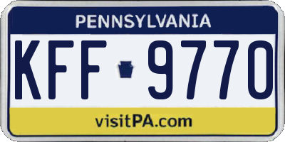 PA license plate KFF9770